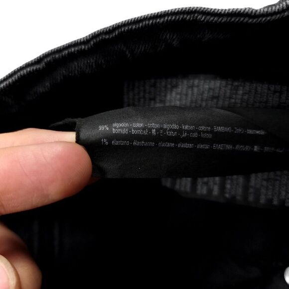 ZARA Raw Chewed Ankle Cropped High Rise Skinny Jeans Washed Black Y2k Grunge 6 - Picture 8 of 9